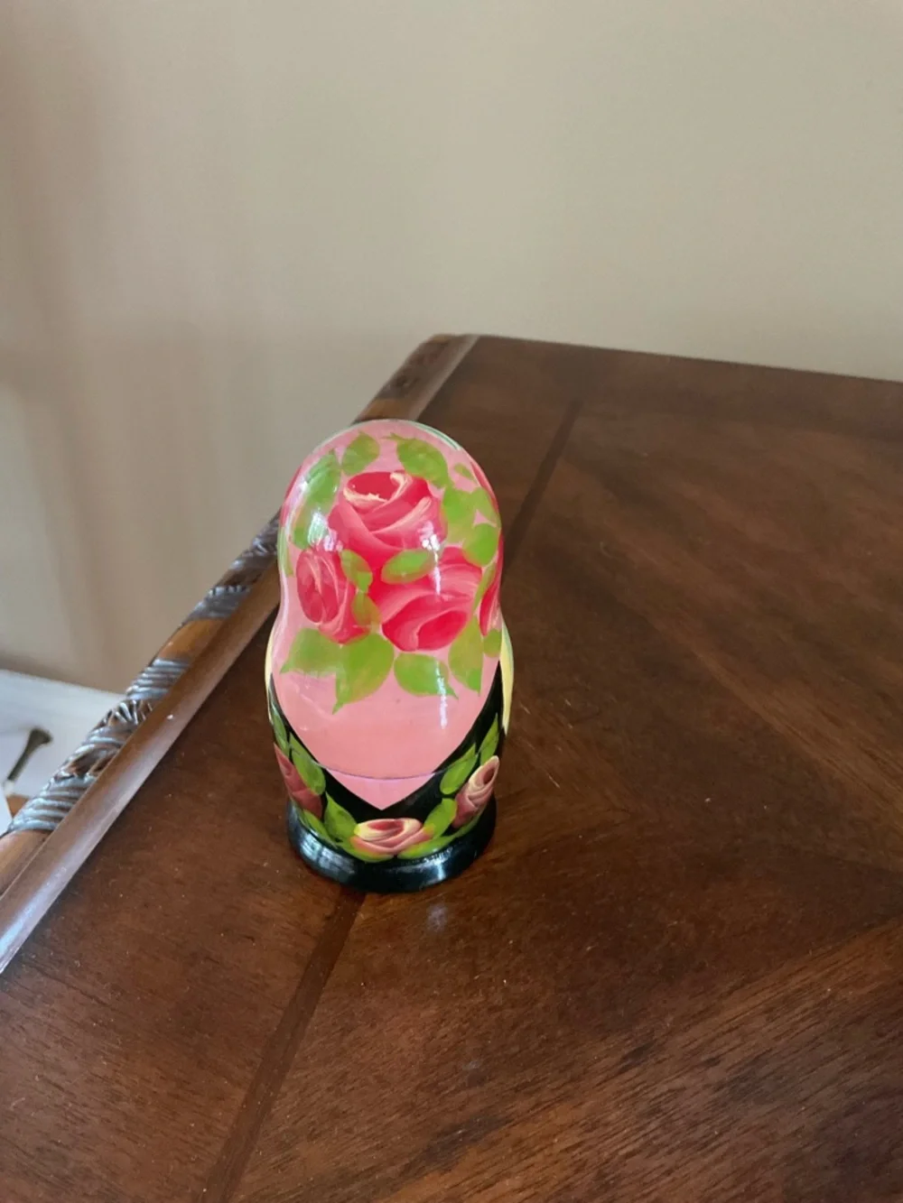Traditional Pink Floral Russian Matryoshka Nesting Dolls Set - Kids Toys